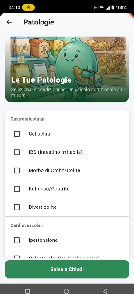 Real NUTRIMI screen for selecting celiac disease among gastrointestinal conditions